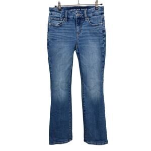 American Eagle Skinny Kick Jeans Size 0 Short 0S Blue Curvy High-Waisted Stretch